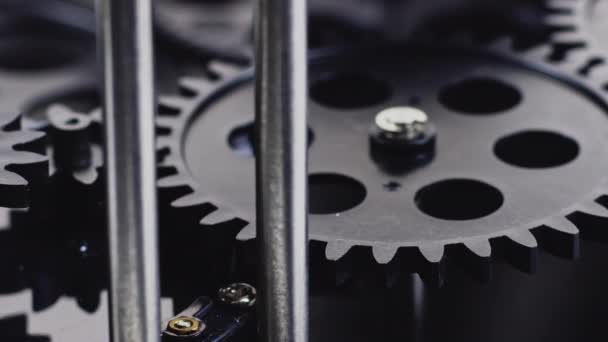 Rotating Dark Gears Machine Footage — Vídeo de Stock