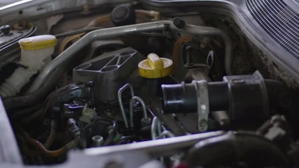 Checking Car Engine Fuel System Starting Footage — Vídeo de stock