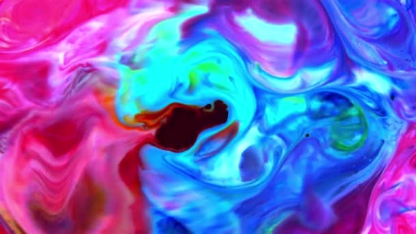 Abstraktní Barevný Inkoust Exploduje Difúzní Psychedelický Výbuch — Stock video
