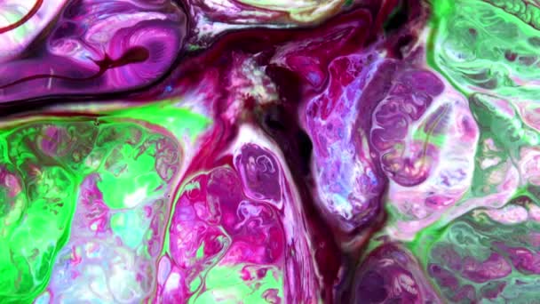 Abstract Organic Hypnotic Ink Colorful Paint Spreads — Stock Video