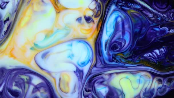 非常に素敵なインク抽象銀河系カラーペイントリキッドコンセプト背景テクスチャビデオ — ストック動画