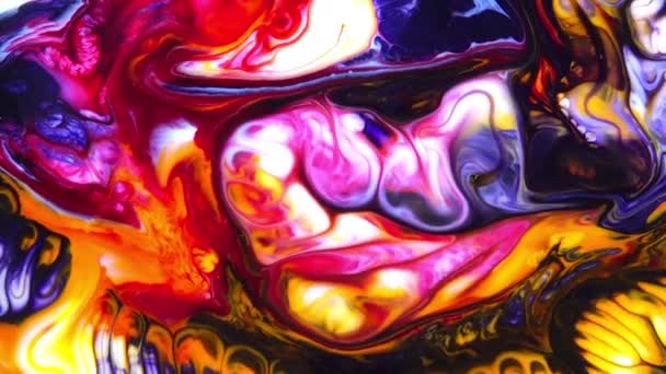 Zeitlupe Makro Abstrakt Muster Künstlerisches Konzept Farbe Oberfläche Bewegliche Oberfläche — Stockvideo