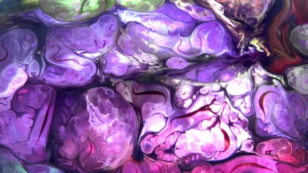 Abstracto Tinta Hipnótica Orgánica Pintura Colorida Difunde Imágenes — Vídeos de Stock