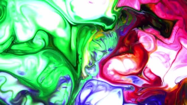 Tinta Hipnótica Orgânica Abstrato Tinta Colorida Espalha Imagens — Vídeo de Stock