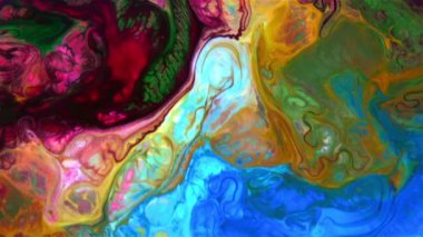 Abstract Colorful Color Paint Ink Explode Diffusion Psychedelic Blast Movement.