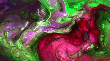 Sıvı sanat dokusu. Yanardöner boya efektli soyut arkaplan. Sıvı akrilik çizimler, akışlar ve sıçramalar. Web sayfası arkaplanı için karışık boyalar.