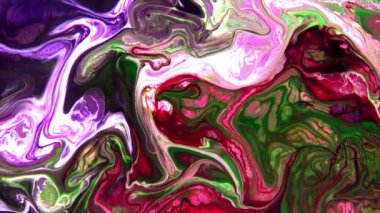 Sıvı sanat dokusu. Yanardöner boya efektli soyut arkaplan. Sıvı akrilik çizimler, akışlar ve sıçramalar. Web sayfası arkaplanı için karışık boyalar.