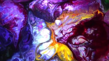 Sıvı sanat dokusu. Yanardöner boya efektli soyut arkaplan. Sıvı akrilik çizimler, akışlar ve sıçramalar. Web sayfası arkaplanı için karışık boyalar.