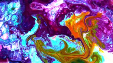 Yavaş Hareketli Makro Desen Sanatsal Kavramsal Renk Yüzey Taşıyıcı Yüzey Sıvı Boya Sıçratma Sanatı DokusuName.