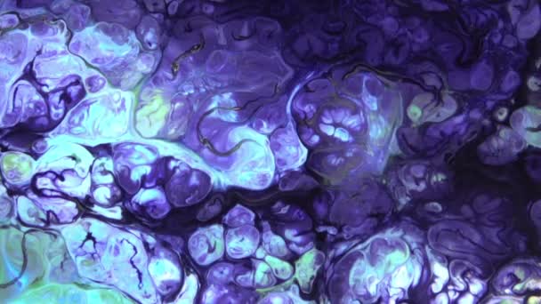 Abstract Kleurrijke Inkt Bewegingen Verspreid Water Textuur Beelden — Stockvideo