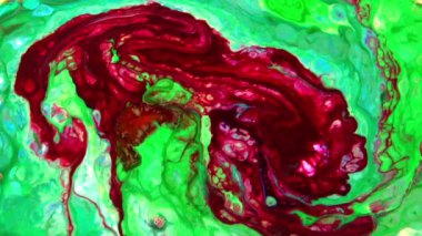 Soyut Renkli Mürekkep Hareketleri Su Dokusuna Yayılıyor.