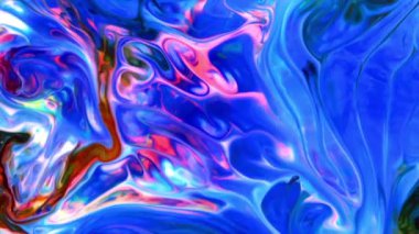 Soyut Renkli Mürekkep Hareketleri Su Dokusuna Yayılıyor.