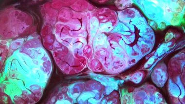 Soyut Renkli Mürekkep Hareketleri Su Dokusuna Yayılıyor.