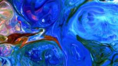 Soyut Renkli Mürekkep Hareketleri Su Dokusuna Yayılıyor.