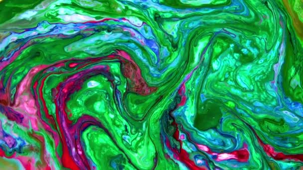 Slow Motion Macro Abstraistic Artistic Color Surface Moving Surface Liquid — стоковое видео