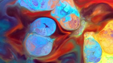 Abstract Dance and Spread of Colorful Ink Paints Background.