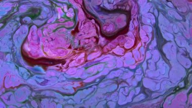 Soyut Renkli Mürekkep Hareketleri Su Dokusuna Yayılıyor.