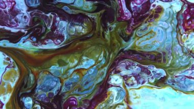 Soyut Renkli Mürekkep Hareketleri Su Dokusuna Yayılıyor.