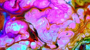 Çok Güzel Mürekkep Soyut Psikedelik Kozmos Sıvı Hareketli Galaktik Doku Görüntüsü.