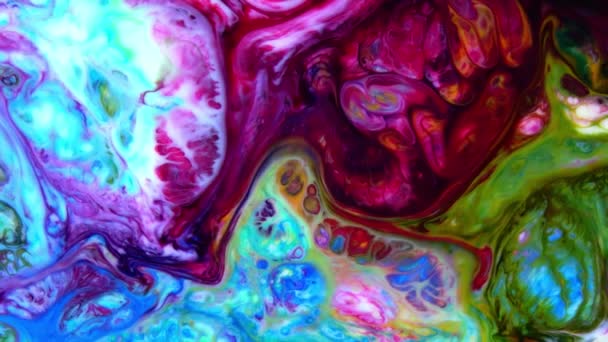 Красивая Чернильная Абстрактная Психоделическая Косметика Paint Liquid Motion Галактический Фон — стоковое видео