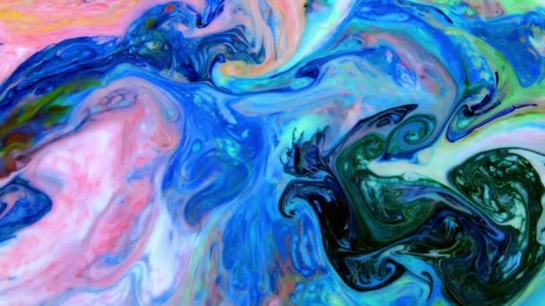Muy Agradable Tinta Abstracto Psicodélico Cosmos Pintura Líquido Movimiento Fondo — Vídeos de Stock
