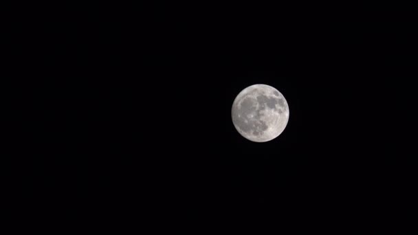 黑暗夜空中的满月旅行之旅 — 图库视频影像