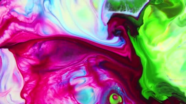 Liquid Colorful Paint Pattens Mix Câmera Lenta Padrões Tinta Cor — Vídeo de Stock