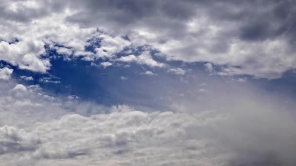 Husté Dešťové Mraky Pohybující Záběrech Modré Oblohy — Stock video