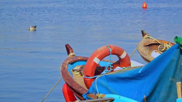Дерев Яні Старі Рибальські Човни Мавританські Гавані Кадри — стокове відео