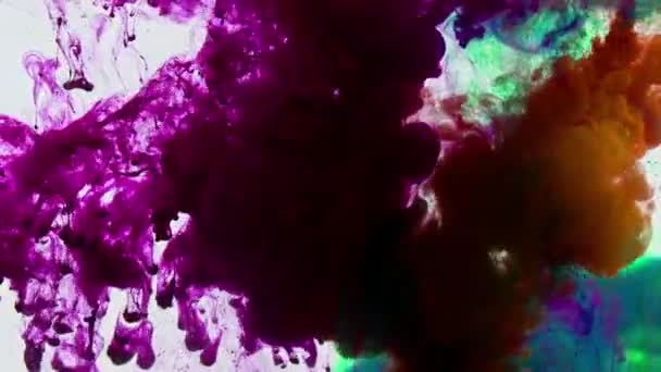 Abstracto Gotas Tinta Que Esparcen Textura Del Agua — Vídeo de stock