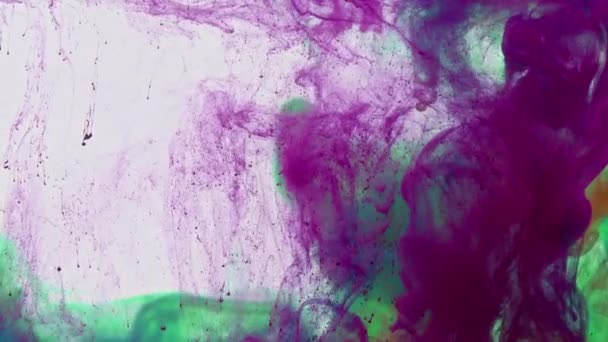 Gouttes Encre Abstraites Propageant Dans Eau Texture Footage — Video
