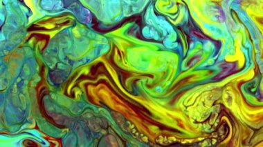 Yavaş Hareketli Makro Desen Sanatsal Kavramsal Renk Yüzey Taşıyıcı Yüzey Sıvı Boya Sıçratma Sanatı DokusuName.