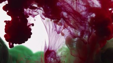 Su Görüntülerinde Renkli Boya Damlaları.