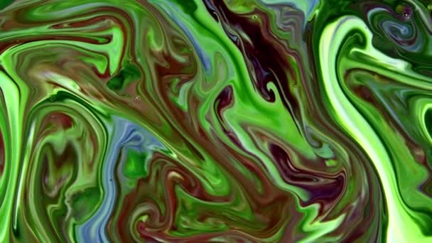 Fluid Art Texture Abstract Backdrop Iridescent Paint Effect Liquid Acrylic — Stock Video