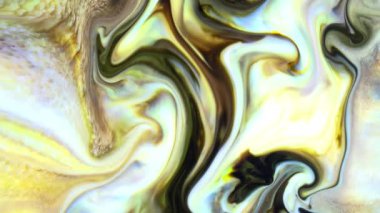 Psikedelik renkli renkli resimlerle soyut bir arkaplan. Sıvı boyanın hareket edip yavaşça kaymasıyla organik etki. Dönüyor ve yayılıyor.