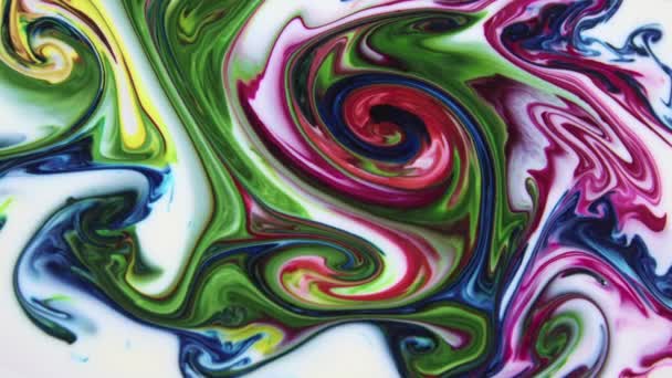 Sfondo Astratto Con Pittura Psichedelica Colori Liquidi Vividi Texture Metraggio — Video Stock