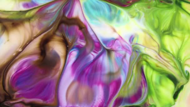 Αφηρημένο Φόντο Psychedelic Ζωγραφική Ζωντανά Υγρά Χρώματα Υφή Πλάνα — Αρχείο Βίντεο