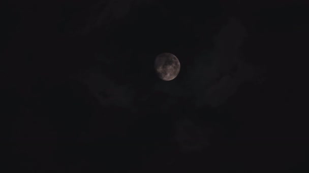 Wolken Passeren Dark Mystical Full Moon Footage — Stockvideo