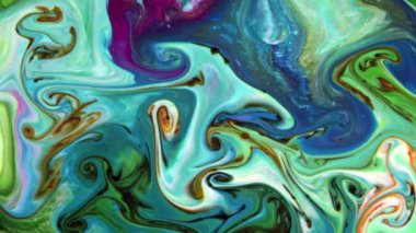 Çok Güzel Mürekkep Soyut Psychedelic Boya Sıvı Hareket Arka Plan Doku Video.