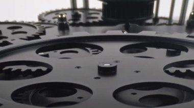 Soyut Siyah Vites Dönen Takım Çalışması Görüntüsü.