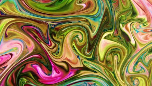 Abstrakter Hintergrund Mit Psychedelischer Malerei Lebendigen Flüssigen Farben Textur Footage — Stockvideo