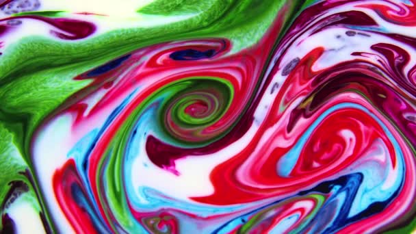 Antecedentes Abstractos Con Pintura Psicodélica Colores Líquidos Vívidos Texture Footage — Vídeos de Stock