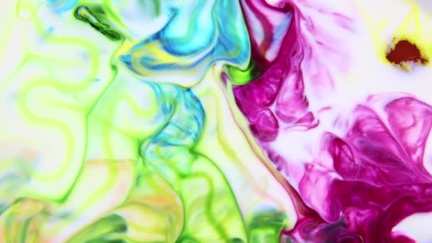 Abstrakter Hintergrund Mit Psychedelischer Malerei Bunten Lebendigen Farben Organische Wirkung — Stockvideo