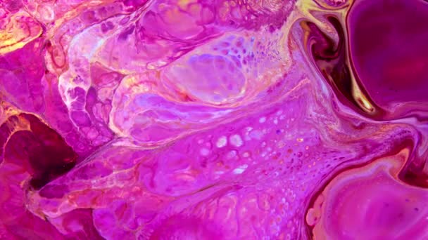 Close Shot Thick Mixture Colored Paints Spreading Slow Motion Blend — Stock Video