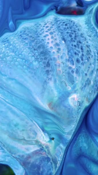 Вертикальне Фарбування Рідини Абстрактна Текстура Інтенсивний Барвистий Мікс Галактичних Яскравих — стокове відео