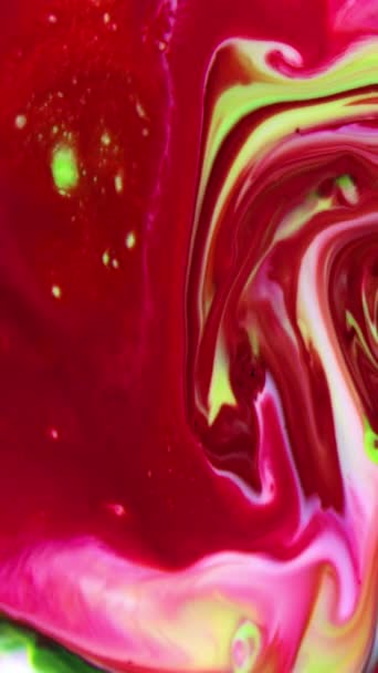 Pionowe Malowanie Cieczy Abstrakcyjna Tekstura Intensywna Kolorowa Mieszanka Galaktycznych Żywych — Wideo stockowe