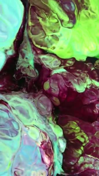 Astratto Sfondo Verticale Con Pittura Psichedelica Colori Liquidi Vividi Texture — Video Stock