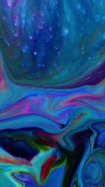 Soyut Dikey Renkli Mürekkep Hareketleri Su Dokusuna Yayılır.