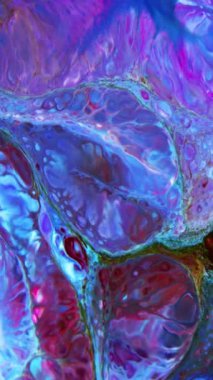 Soyut Dikey Renkli Mürekkep Hareketleri Su Dokusuna Yayılır.