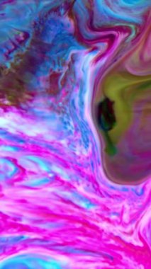 Soyut Dikey Renkli Mürekkep Hareketleri Su Dokusuna Yayılır.